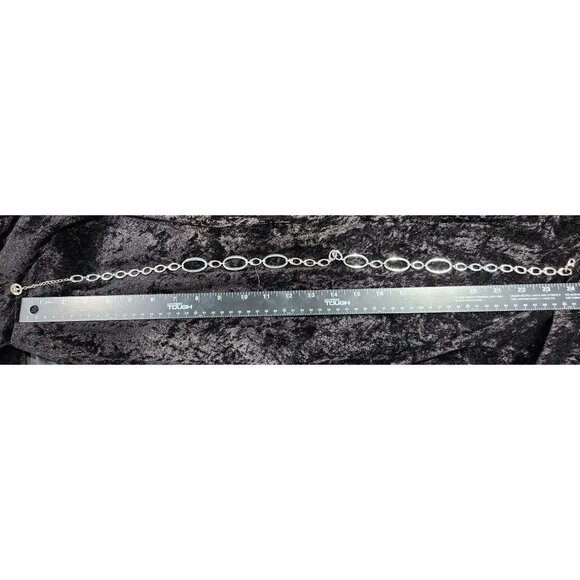 Crown Trifari Long Chain Necklace Wide Oval Link Silver-Tone 25" - Picture 4 of 4